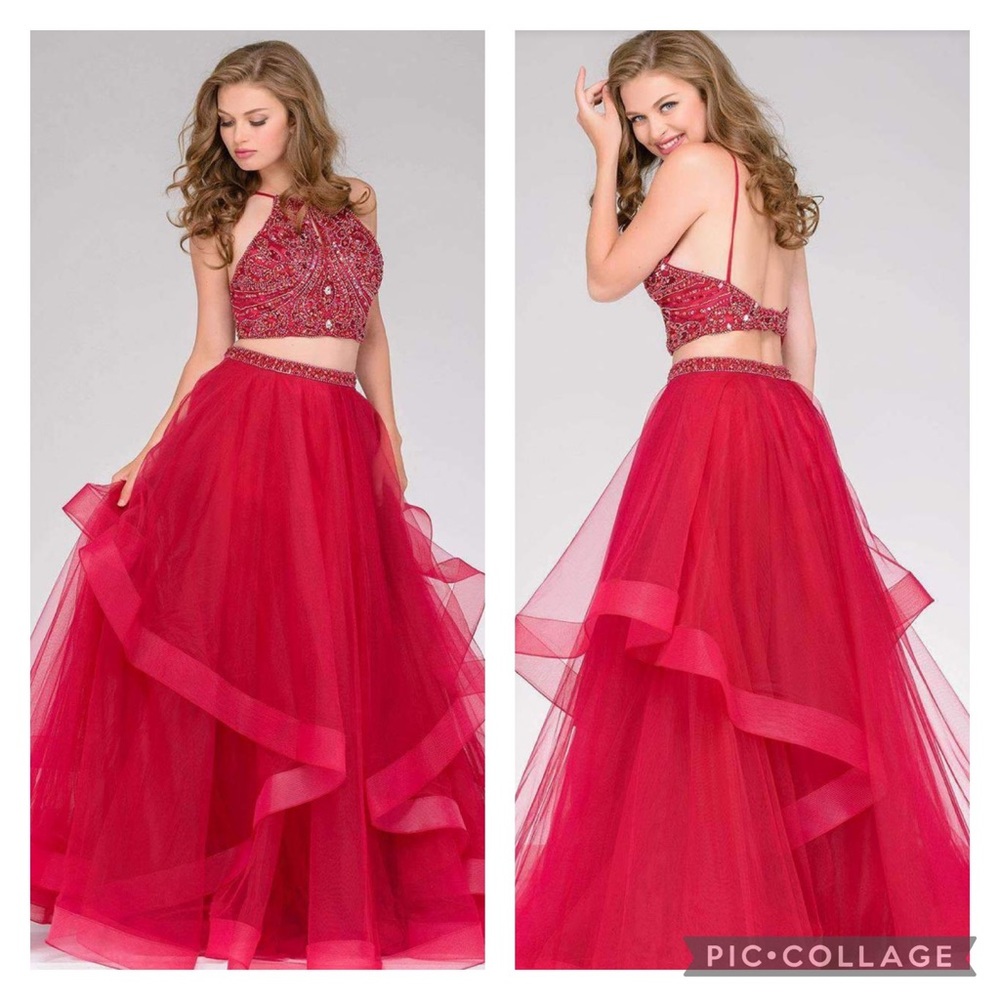 Jovani 2pc set top beaded back open set - Picture 2 of 6